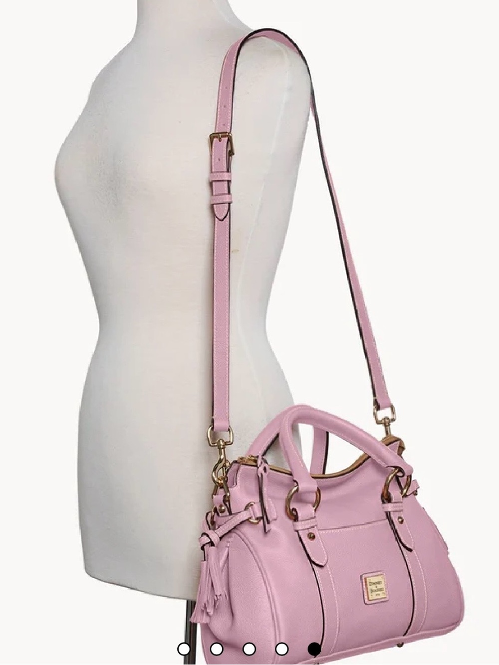 Dooney & Burke Sorrento Satchel 30 With Pocket in  Dusty Rose NWT - Picture 5 of 5